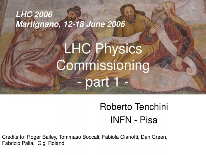 lhc physics commissioning part 1