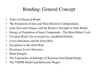 Bonding: General Concept