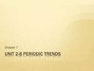 Unit 2-8 Periodic trends
