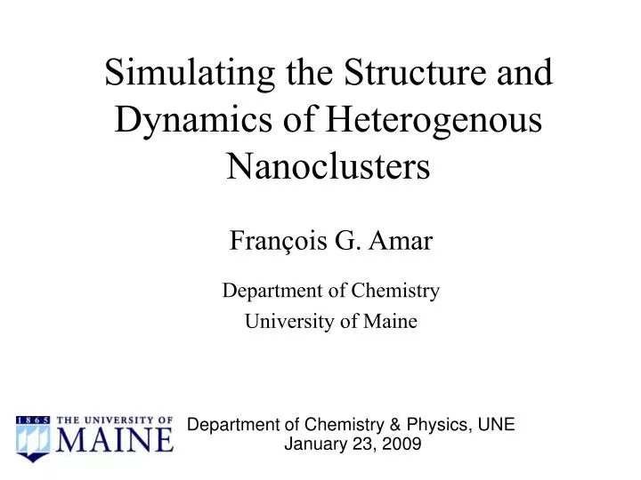 simulating the structure and dynamics of heterogenous nanoclusters