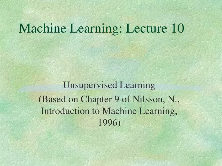 machine learning lecture 10