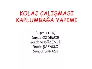 kolaj ali masi kaplumba a yapimi