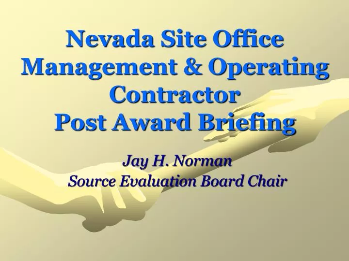 nevada site office management operating contractor post award briefing