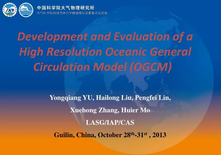 development and evaluation of a high resolution oceanic general circulation model ogcm