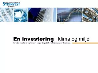 en investering i klima og milj