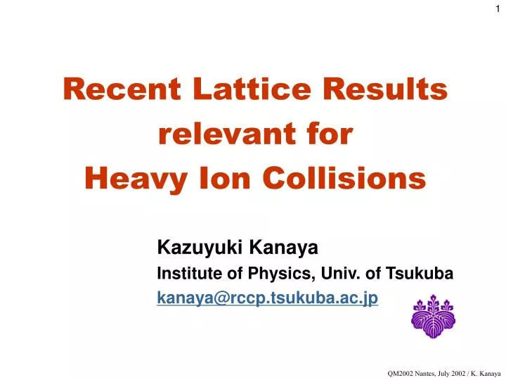 recent lattice results relevant for heavy ion collisions