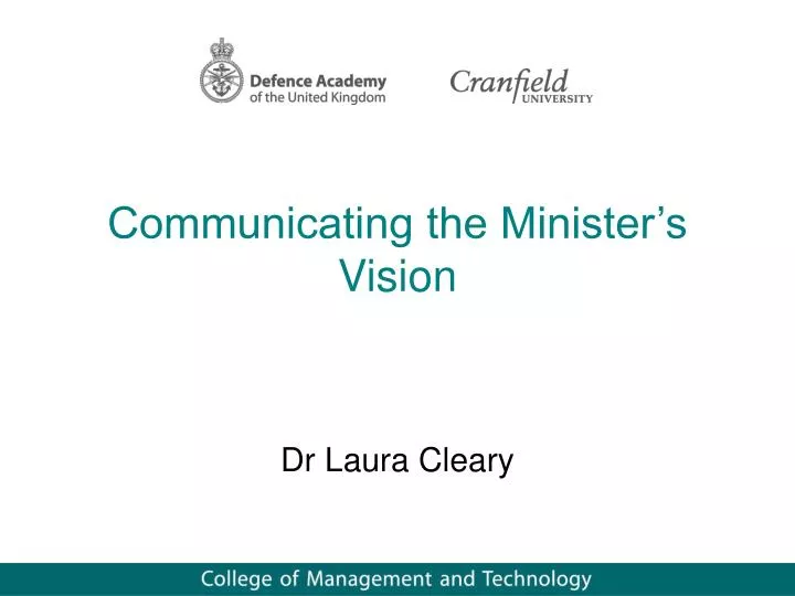 communicating the minister s vision