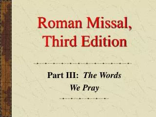roman missal third edition
