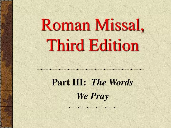 roman missal third edition