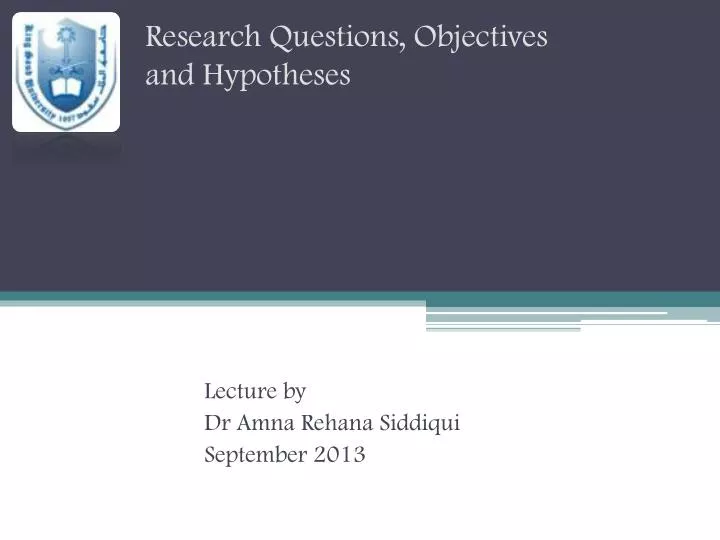 research questions objectives and hypotheses