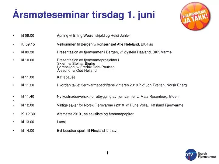 rsm teseminar tirsdag 1 juni