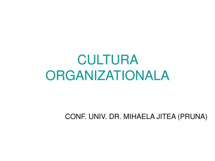 cultura organizationala