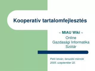 kooperat v tartalomfejleszt s