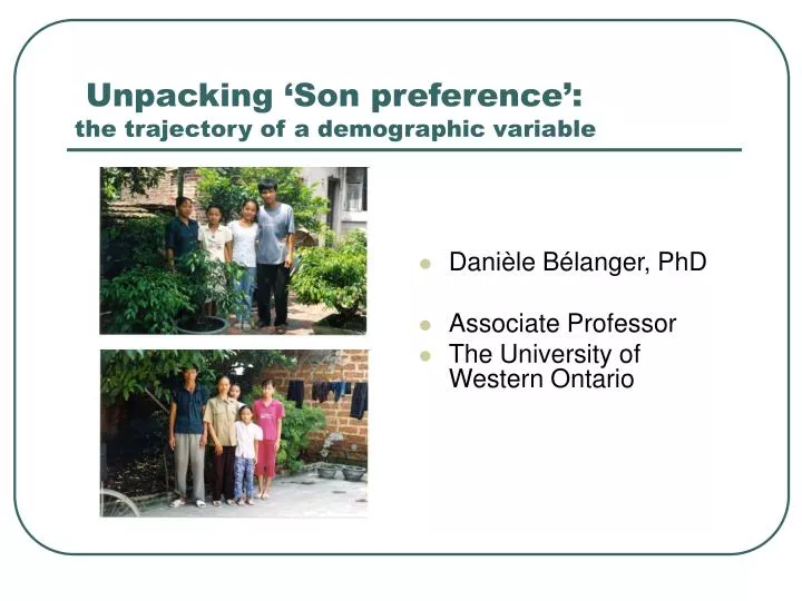 unpacking son preference the trajectory of a demographic variable