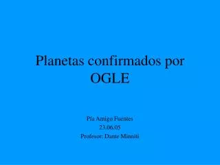 planetas confirmados por ogle