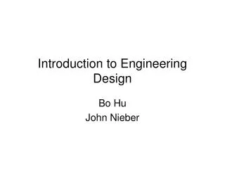 Introduction to Engineering Design