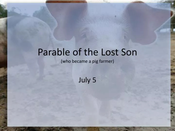 parable of the lost son who became a pig farmer