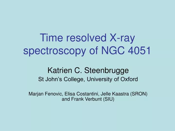time resolved x ray spectroscopy of ngc 4051