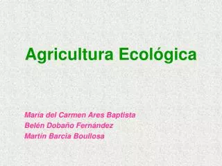 agricultura ecol gica