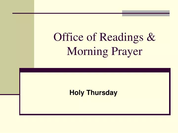 office of readings morning prayer