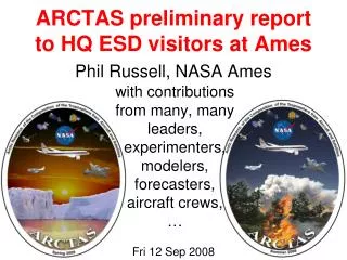 ARCTAS preliminary report to HQ ESD visitors at Ames