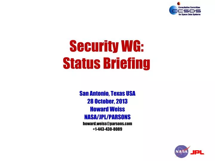 security wg status briefing