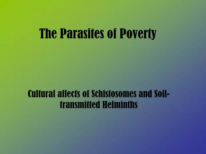 the parasites of poverty