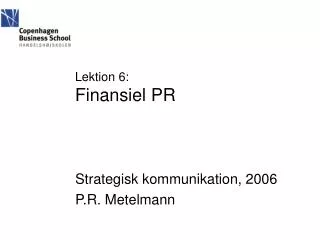 lektion 6 finansiel pr