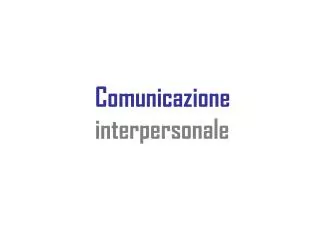comunicazione interpersonale