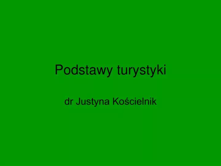 podstawy turystyki