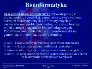 Bioinformatyka