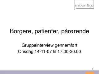 borgere patienter p r rende