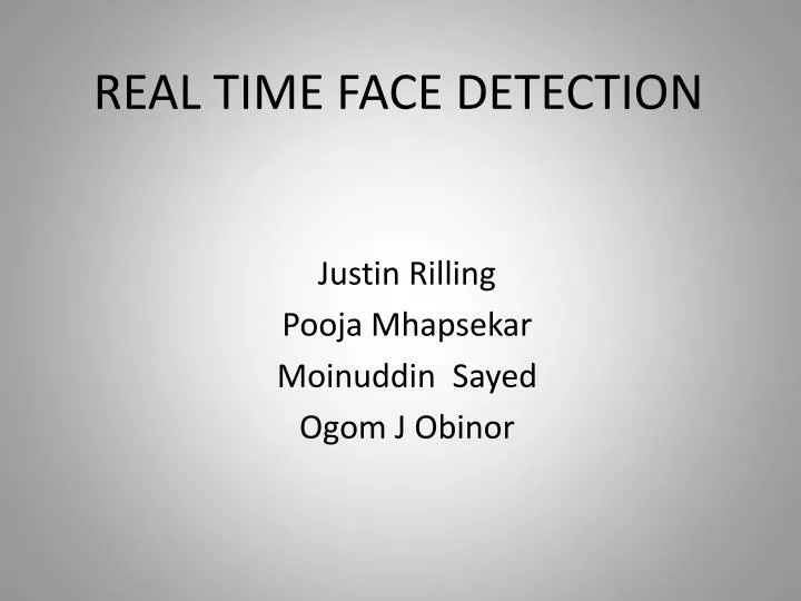 real time face detection