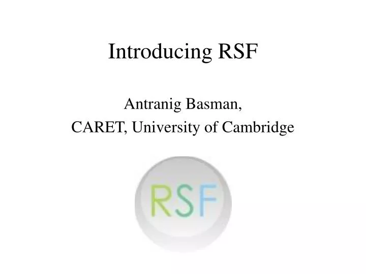 introducing rsf