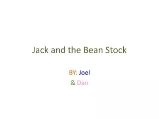 Jack and the Bean Stock