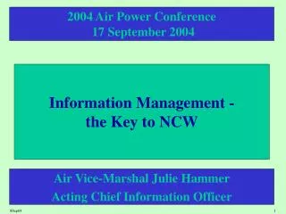 Information Management - the Key to NCW