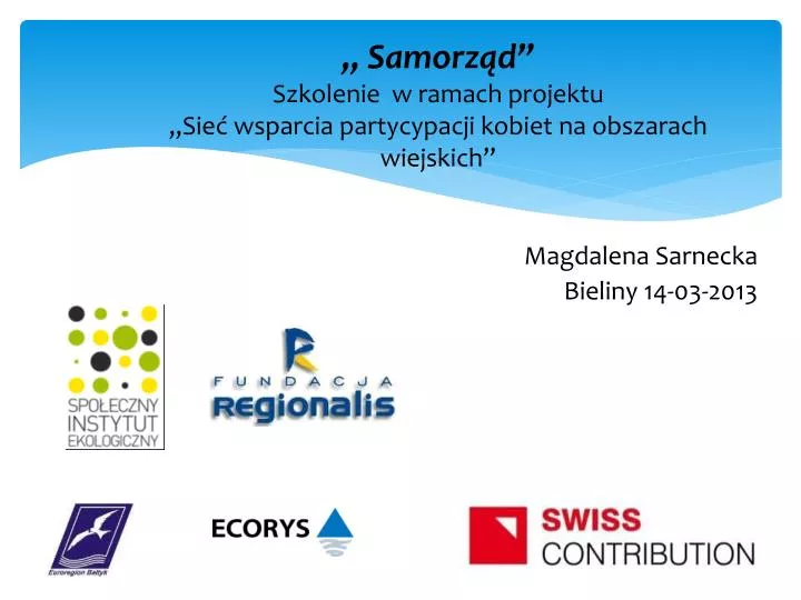 samorz d szkolenie w ramach projektu sie wsparcia partycypacji kobiet na obszarach wiejskich