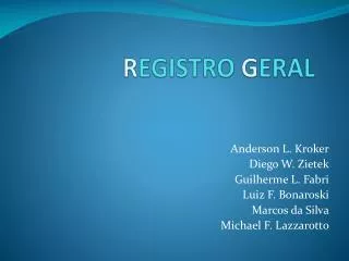 r egistro g eral