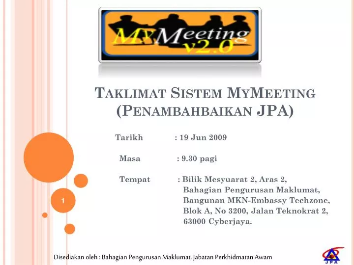 taklimat sistem mymeeting penambahbaikan jpa