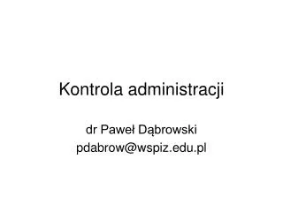 kontrola administracji