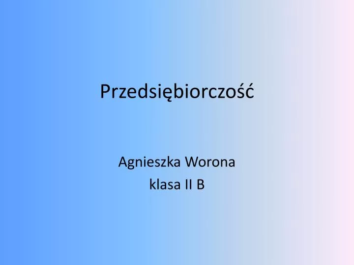 przedsi biorczo