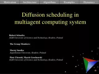 Diffusion scheduling in multiagent computing system