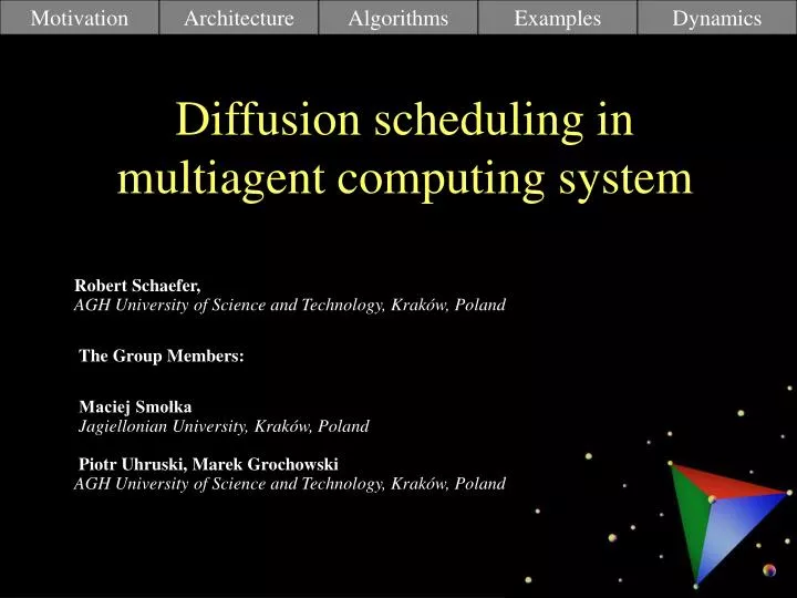 diffusion scheduling in multiagent computing system