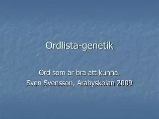 ordlista genetik