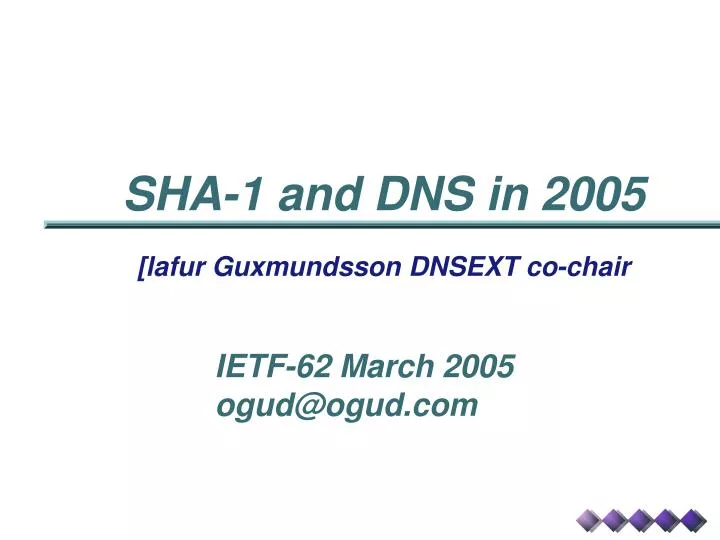 sha 1 and dns in 2005