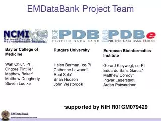 EMDataBank Project Team