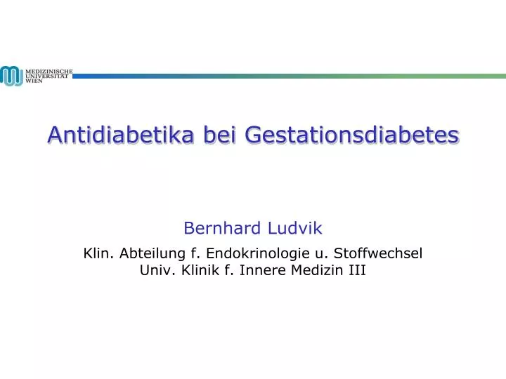 antidiabetika bei gestationsdiabetes