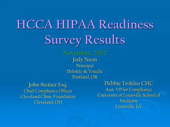 hcca hipaa readiness survey results