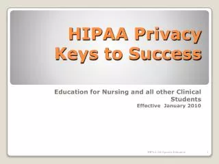 HIPAA Privacy Keys to Success