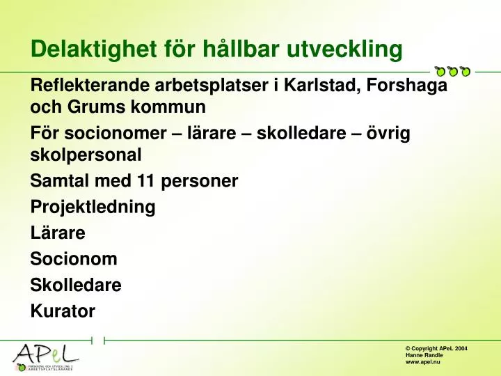 delaktighet f r h llbar utveckling